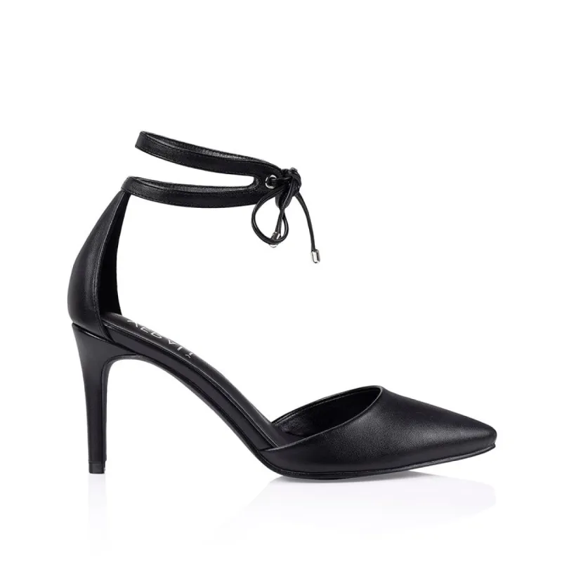 Wilma Closed Toe Pumps - Black Smooth sold by Verali