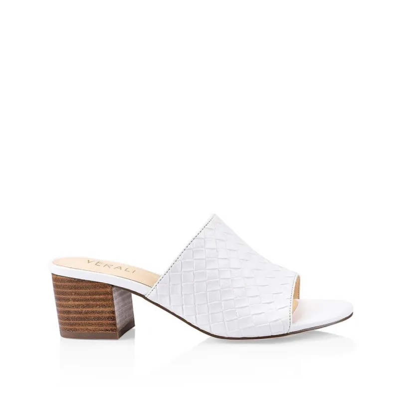 Ezzy Woven Mules - White sold by Verali
