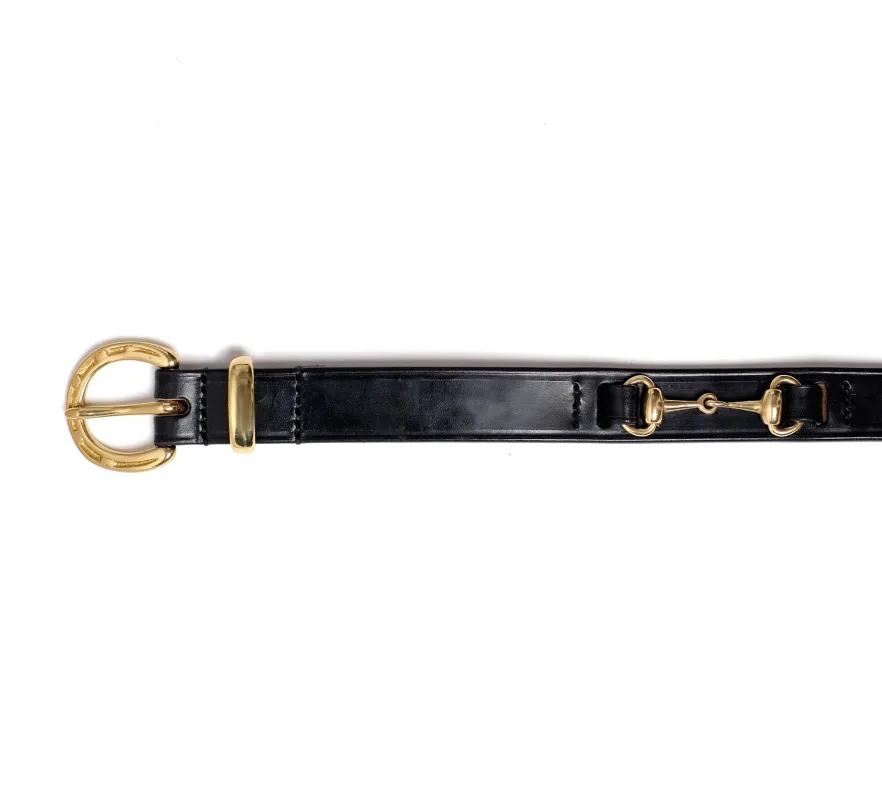 Trevalyn Horsebit Belt - Black Bridle sold by Horatio London
