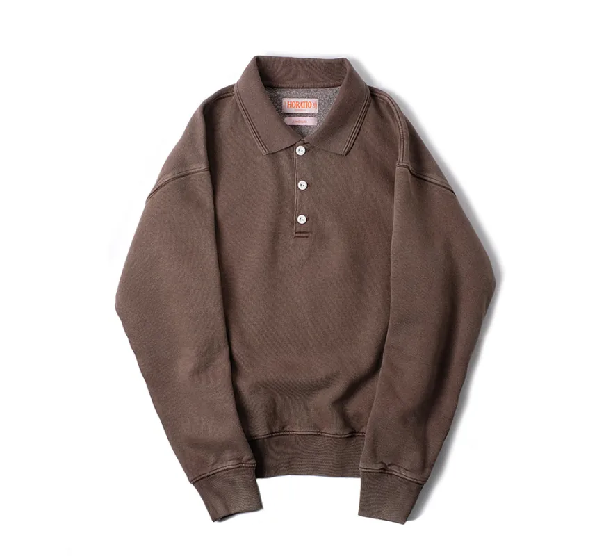 Lindon Rugby Sweatshirt - Brown sold by Horatio London