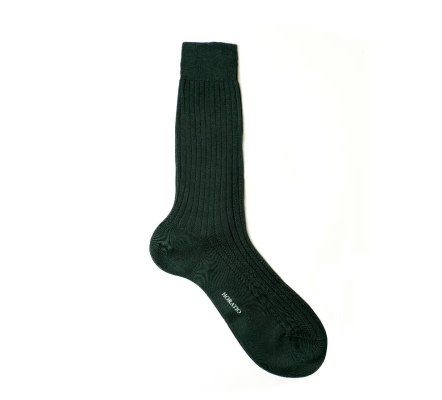 Fine Cotton Socks - Green sold by Horatio London