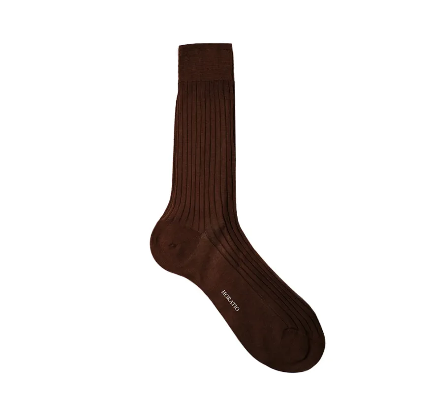 Fine Cotton Socks - Mocha made by Horatio London