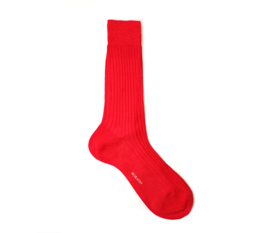 Fine Cotton Socks - Red sold by Horatio London