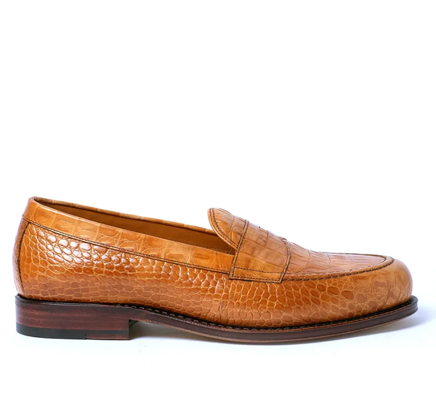 Dartmouth Loafer - Tan Croc made by Horatio London