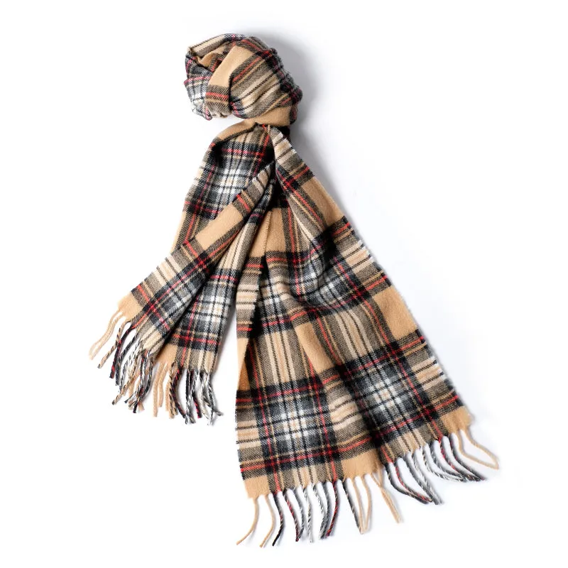 Tartan Scarf - Camel Stewart sold by Horatio London