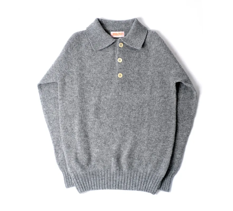 Kowdray Shaggy Polo - Grey sold by Horatio London