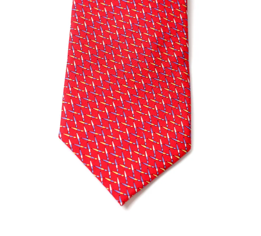 Deadstock Como Silk Tie - Red Pen made by Horatio London