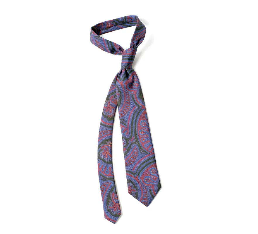 Deadstock Como Silk Tie - Purple Paisley made by Horatio London