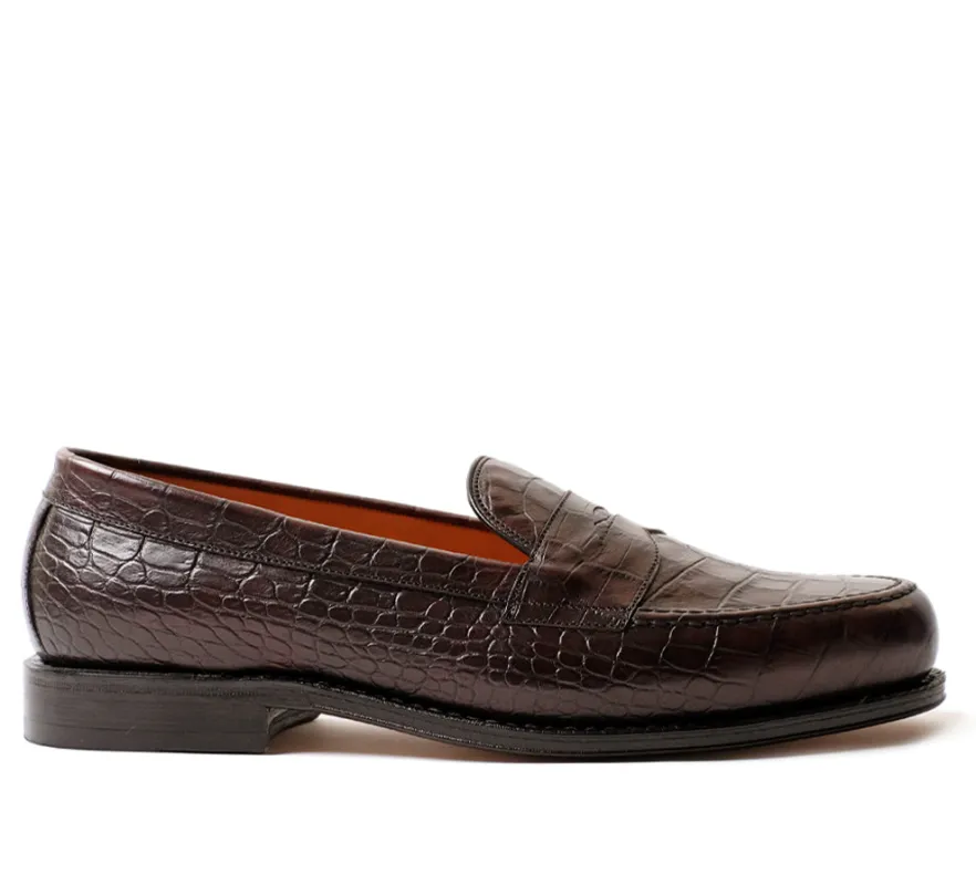Dartmouth Loafer - Dk Brown Croc sold by Horatio London
