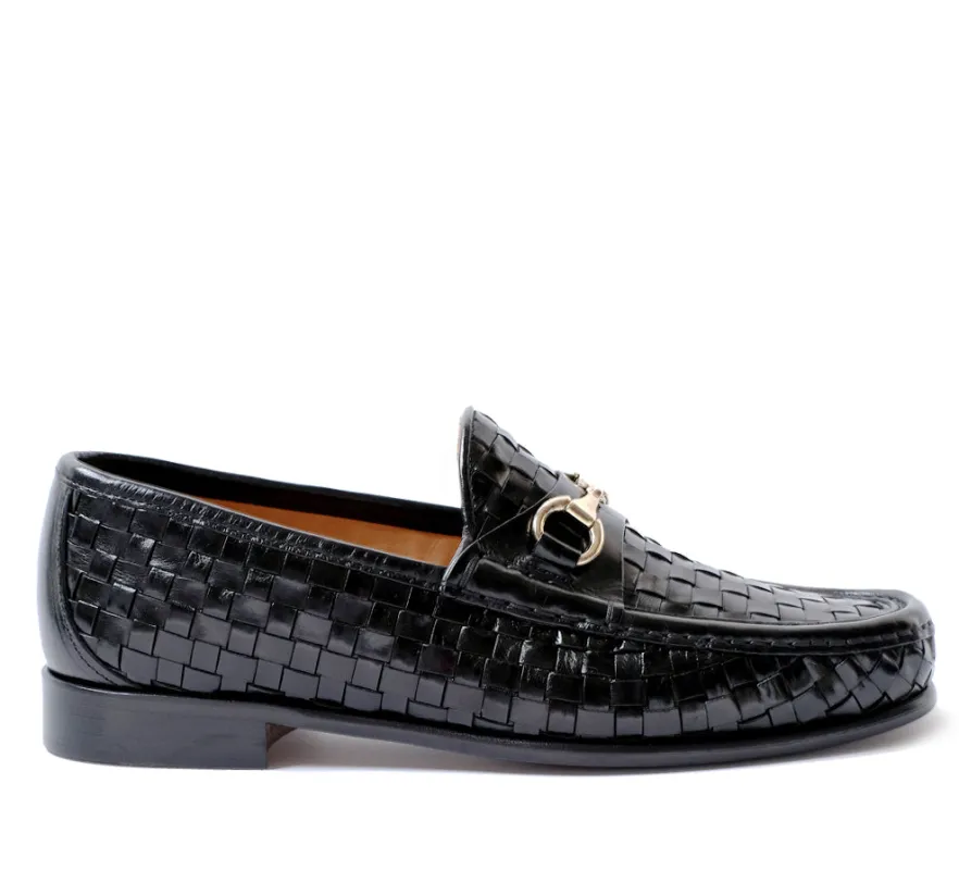Beaufoy Loafer - Black Basket Weave sold by Horatio London