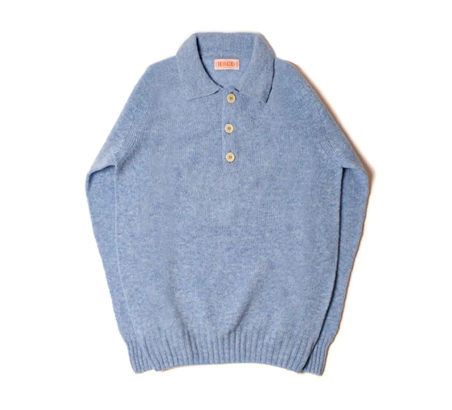 Kowdray Shaggy Polo - Blue sold by Horatio London