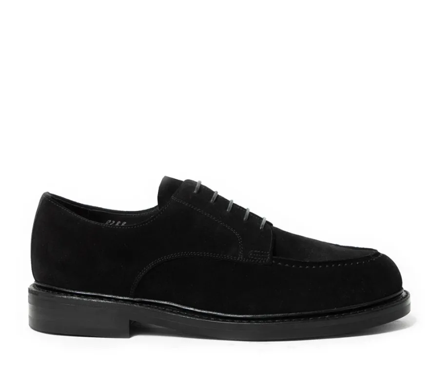 Norfolk Derby - Black Suede made by Horatio London