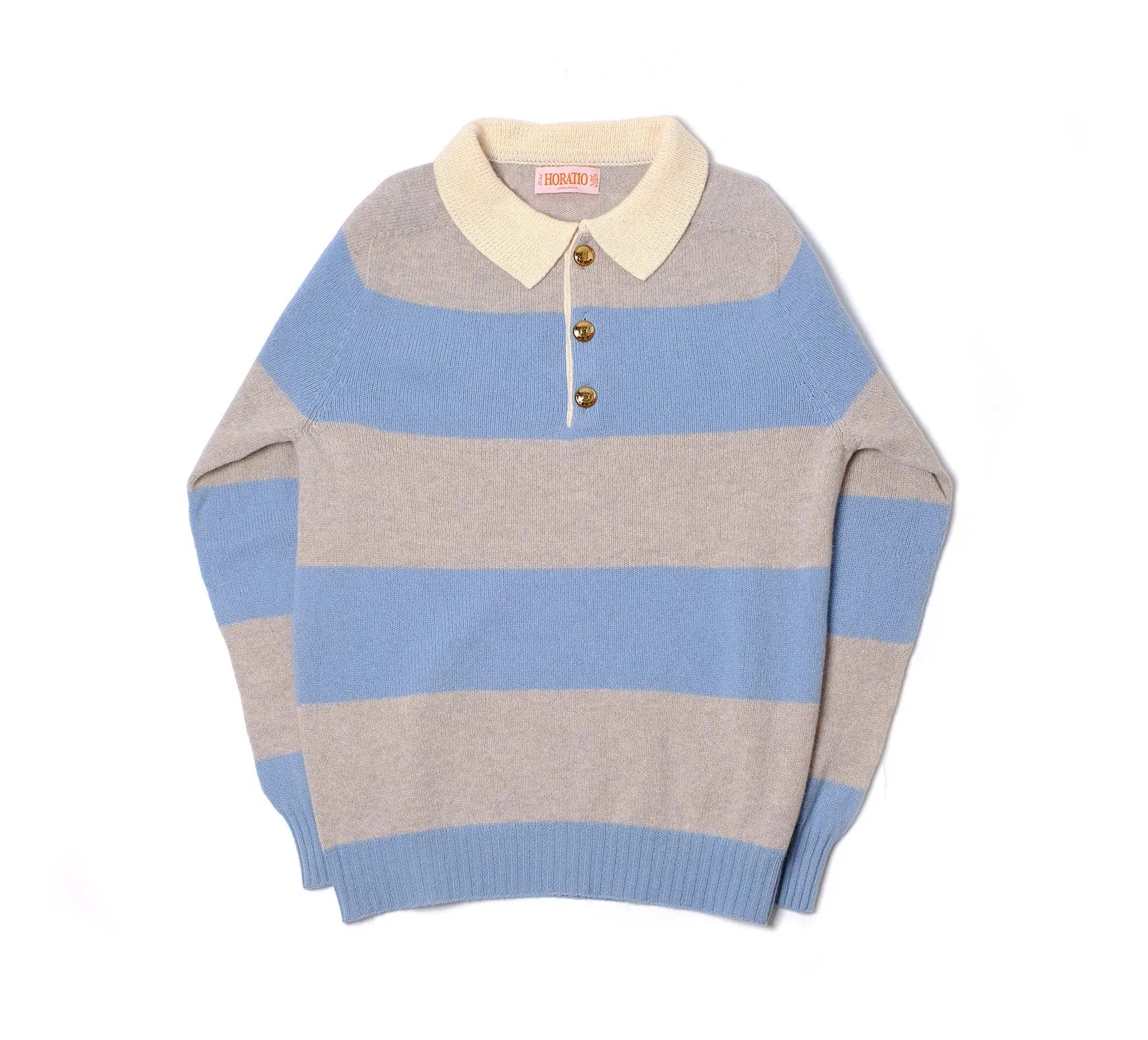 Culnady Knitted Rugby - Grey Blue sold by Horatio London