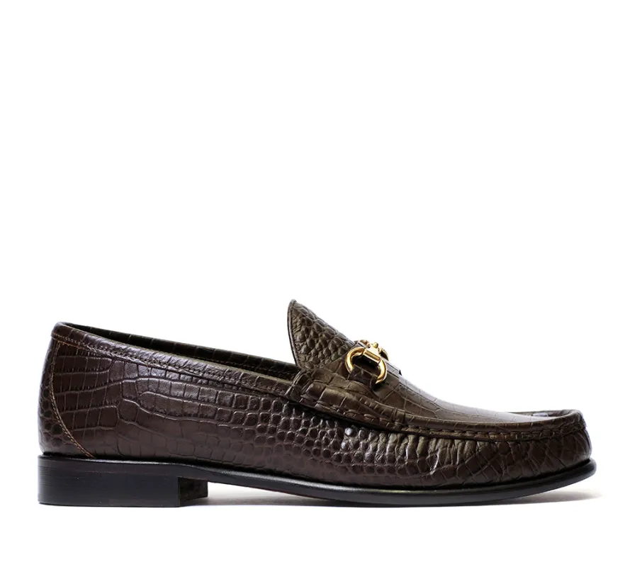 Beaufoy Loafer - Womens Dk Brown Croc made by Horatio London