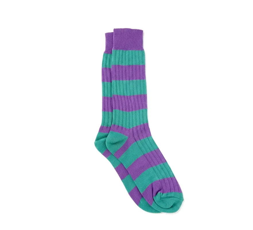 Stripe Socks - Lavender / Pale Green made by Horatio London
