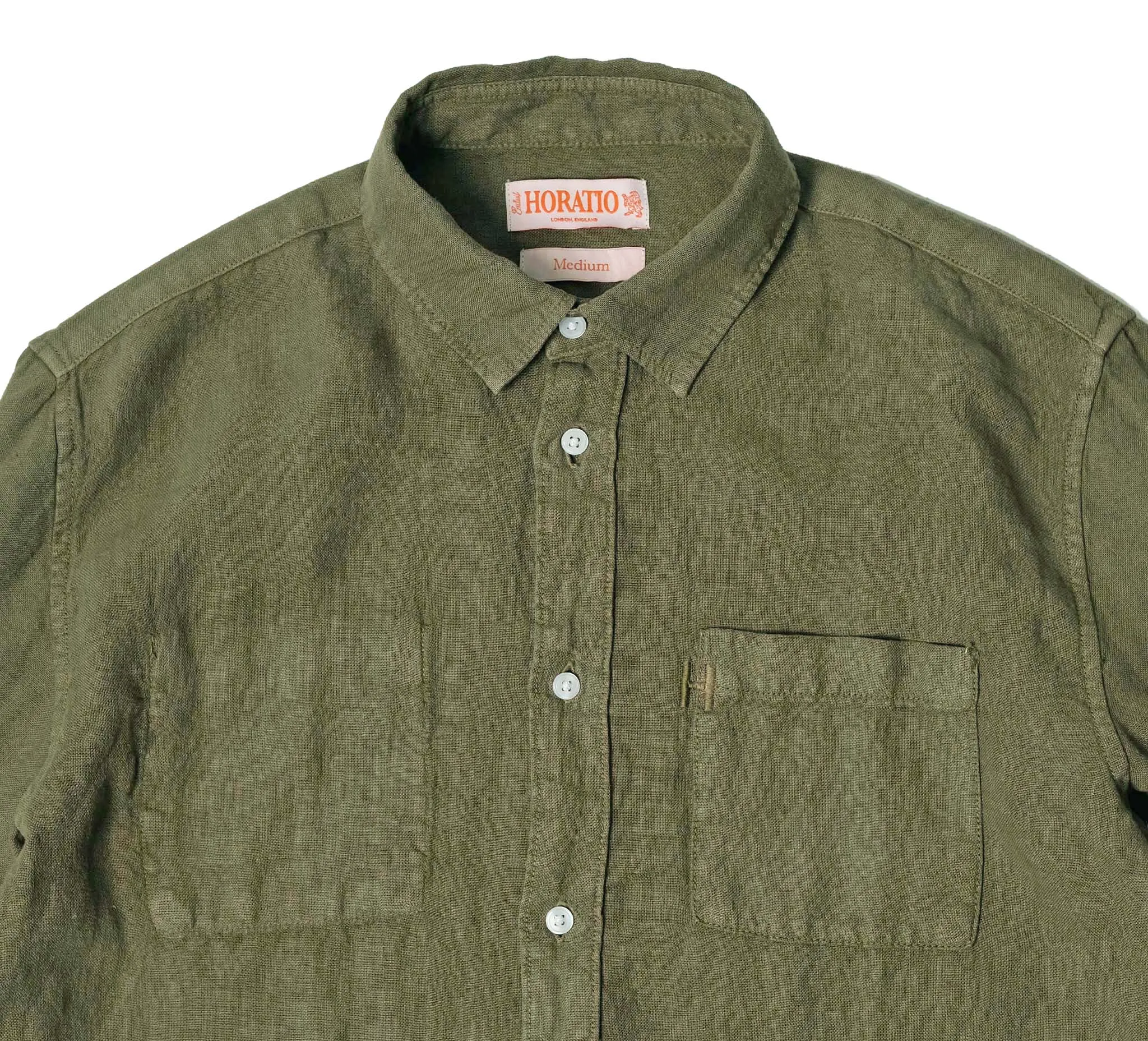 Tirreno Linen Shirt - Olive sold by Horatio London product image thumbnail 2