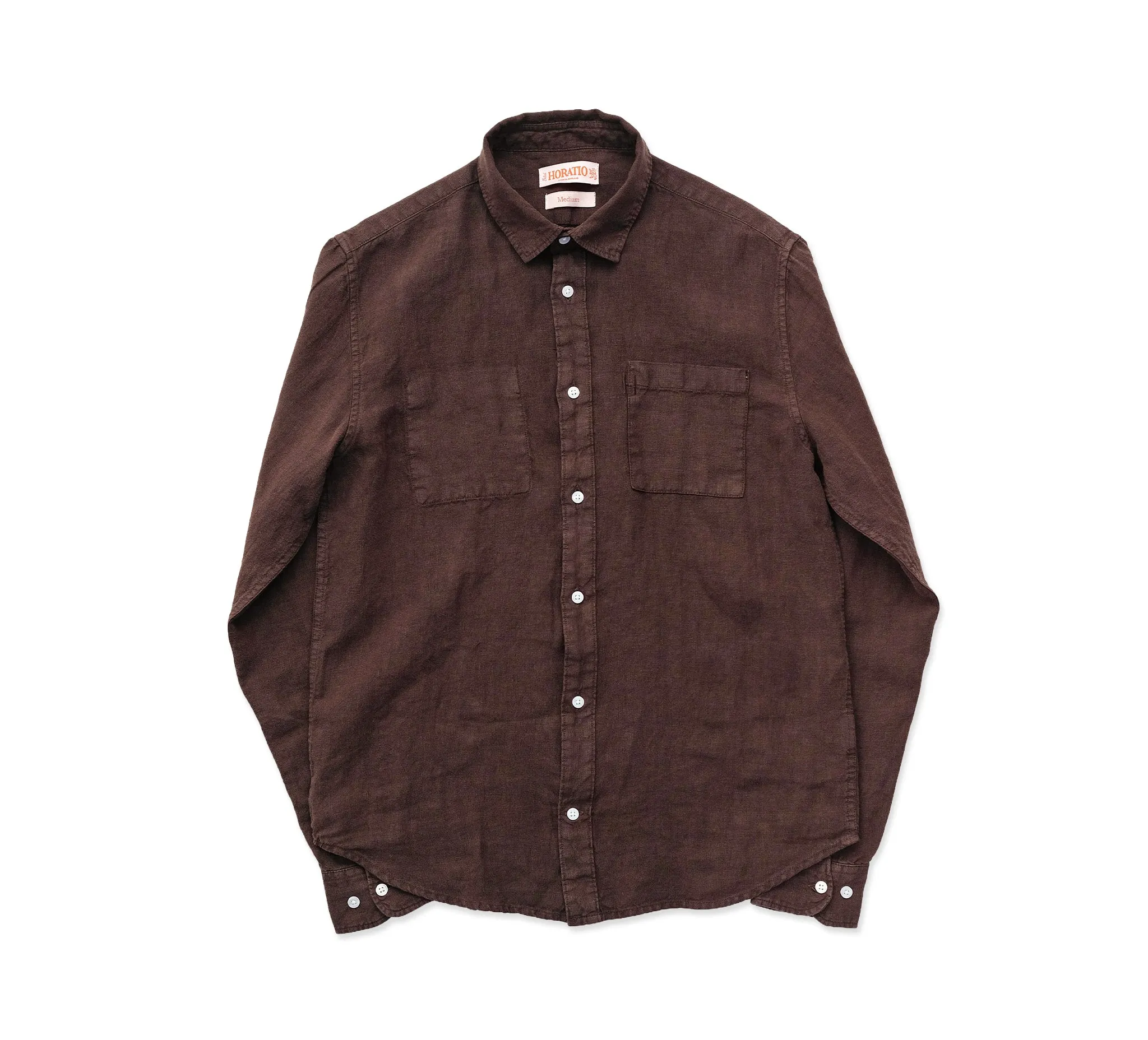 Tirreno Linen Shirt - Chocolate sold by Horatio London product image thumbnail 2