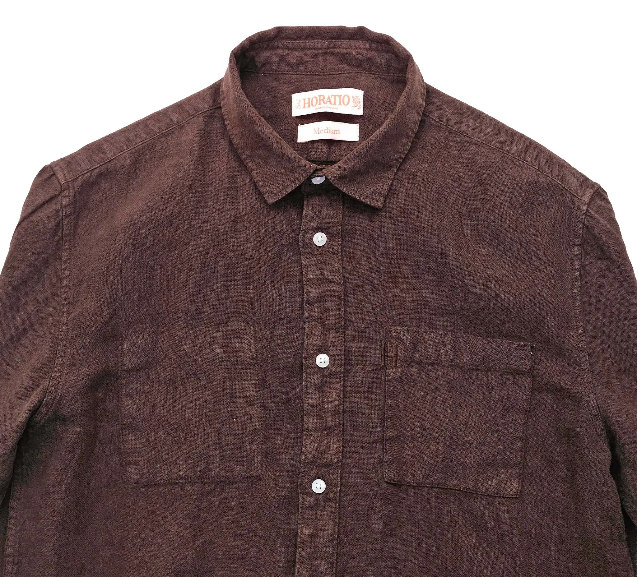 Tirreno Linen Shirt - Chocolate sold by Horatio London product image thumbnail 4