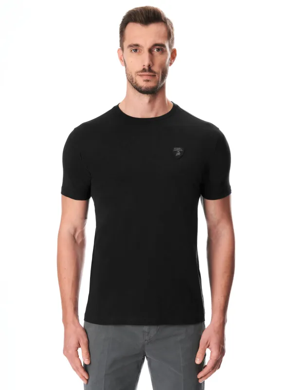 MEN'S BLACK T SHIRT WITH SHIELD LOGO made by Lamborghini