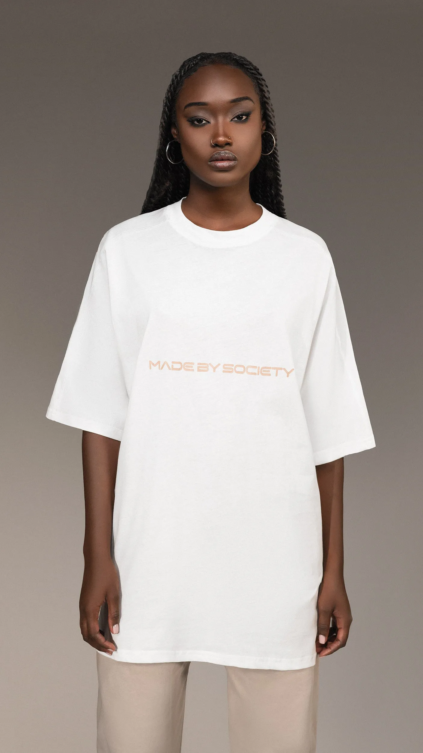 Tricou alb oversize Made By Society - T25363 sold by Made by Society product image thumbnail 2