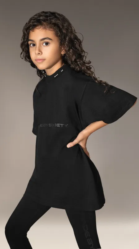 "Made by Society" Oversized Black T-Shirt - T35571 sold by Made by Society