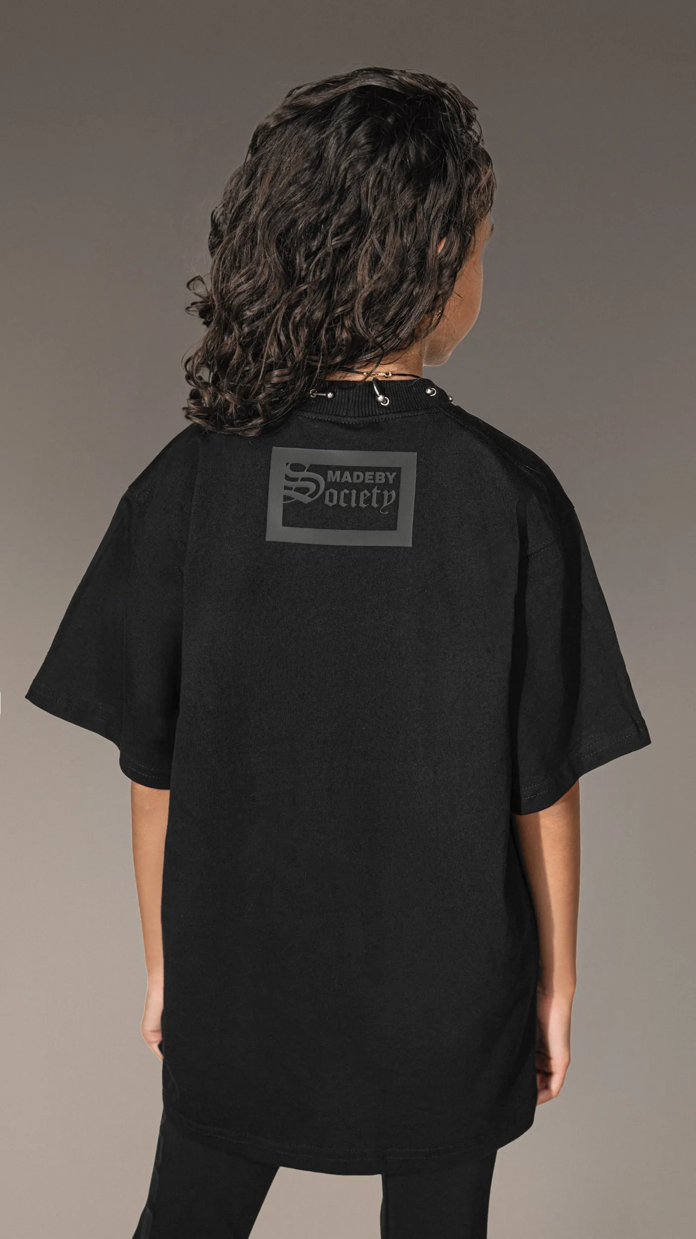 "Made by Society" Oversized Black T-Shirt - T35571 sold by Made by Society product image thumbnail 3