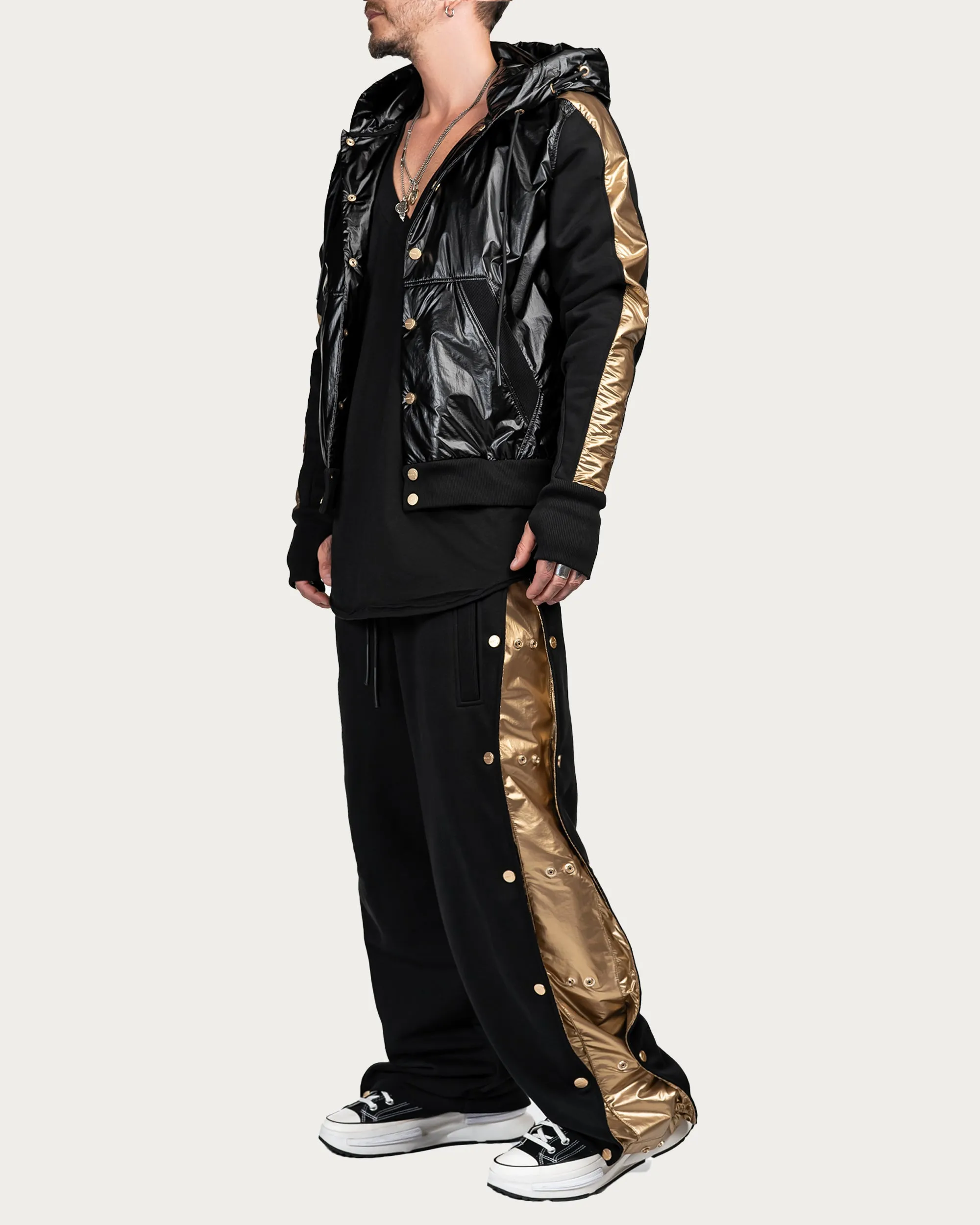 Varnished Gold Stripe Hoodie- H14996 sold by Made by Society product image thumbnail 4