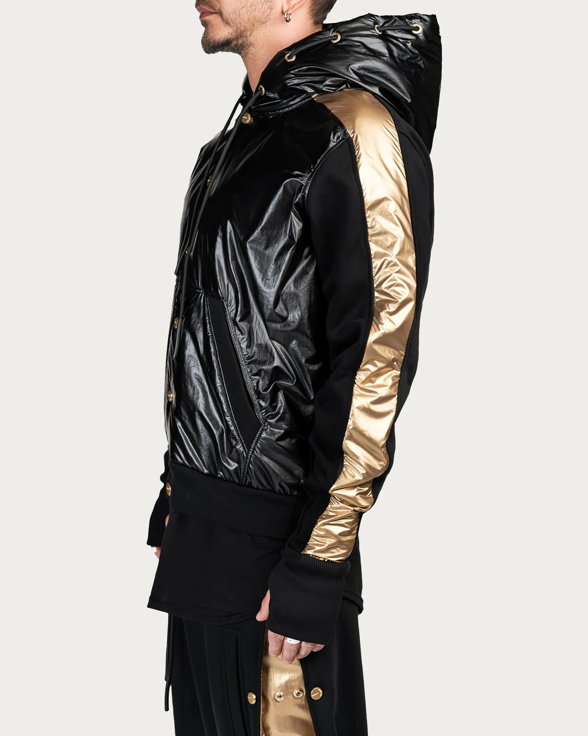Varnished Gold Stripe Hoodie- H14996 sold by Made by Society product image thumbnail 3