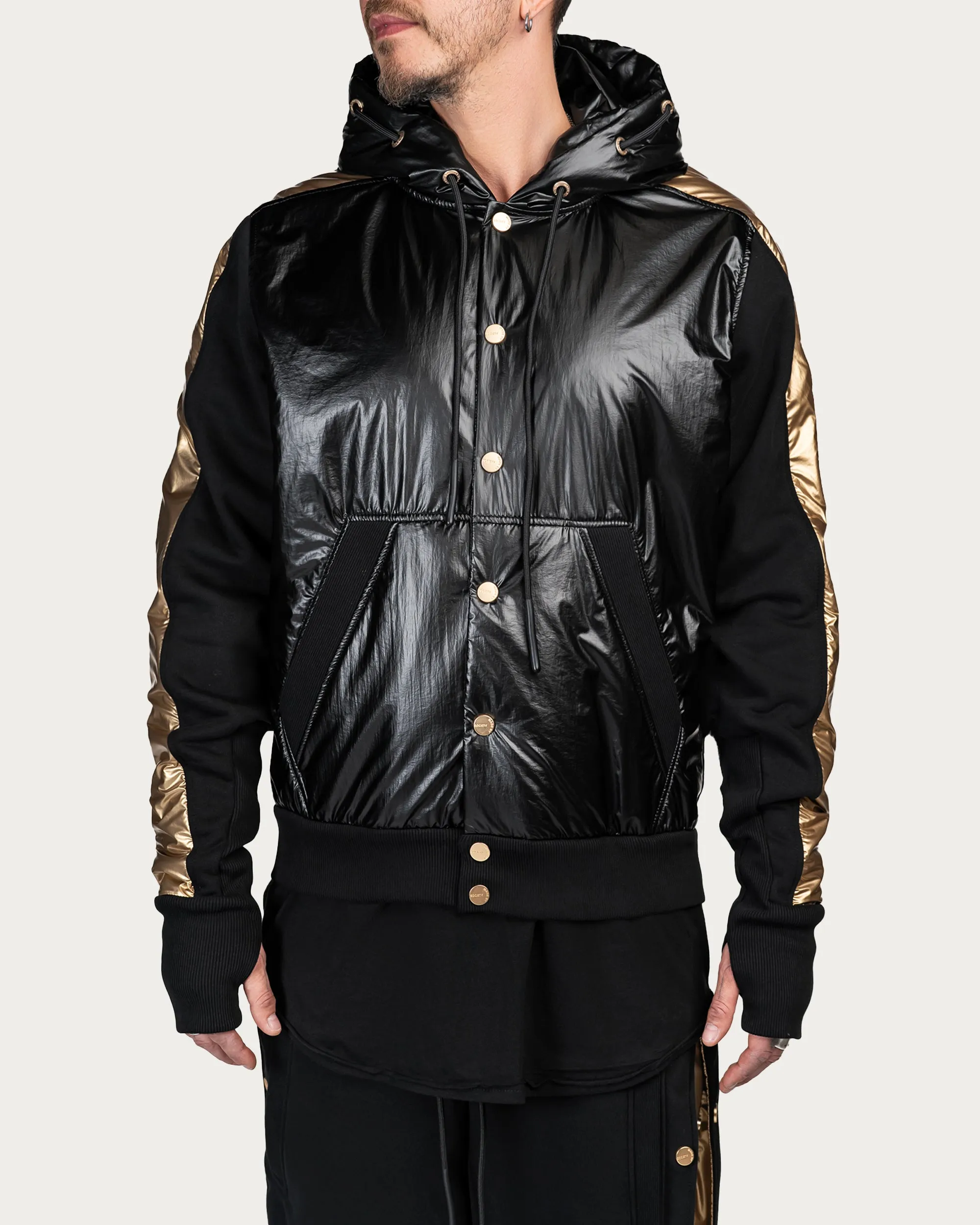 Varnished Gold Stripe Hoodie- H14996 sold by Made by Society