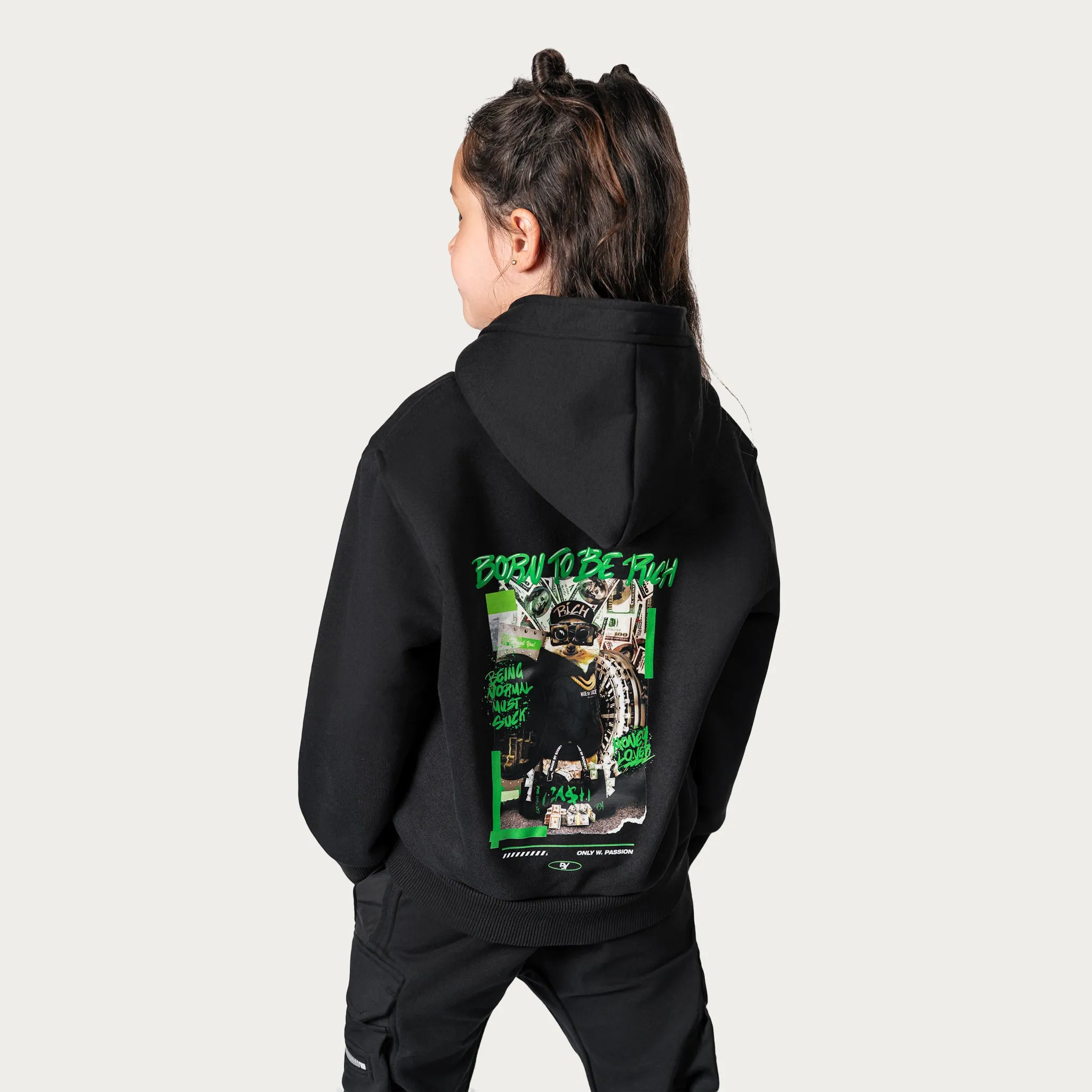Born to be rich hoodie - H34592 sold by Made by Society product image thumbnail 3