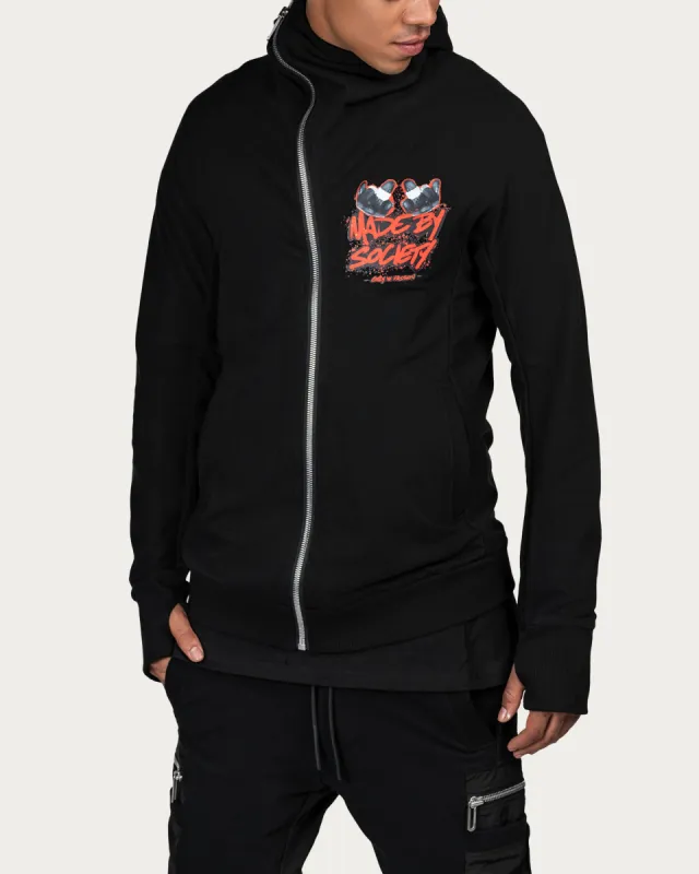Diagonal zipper hoodie - H14159 sold by Made by Society