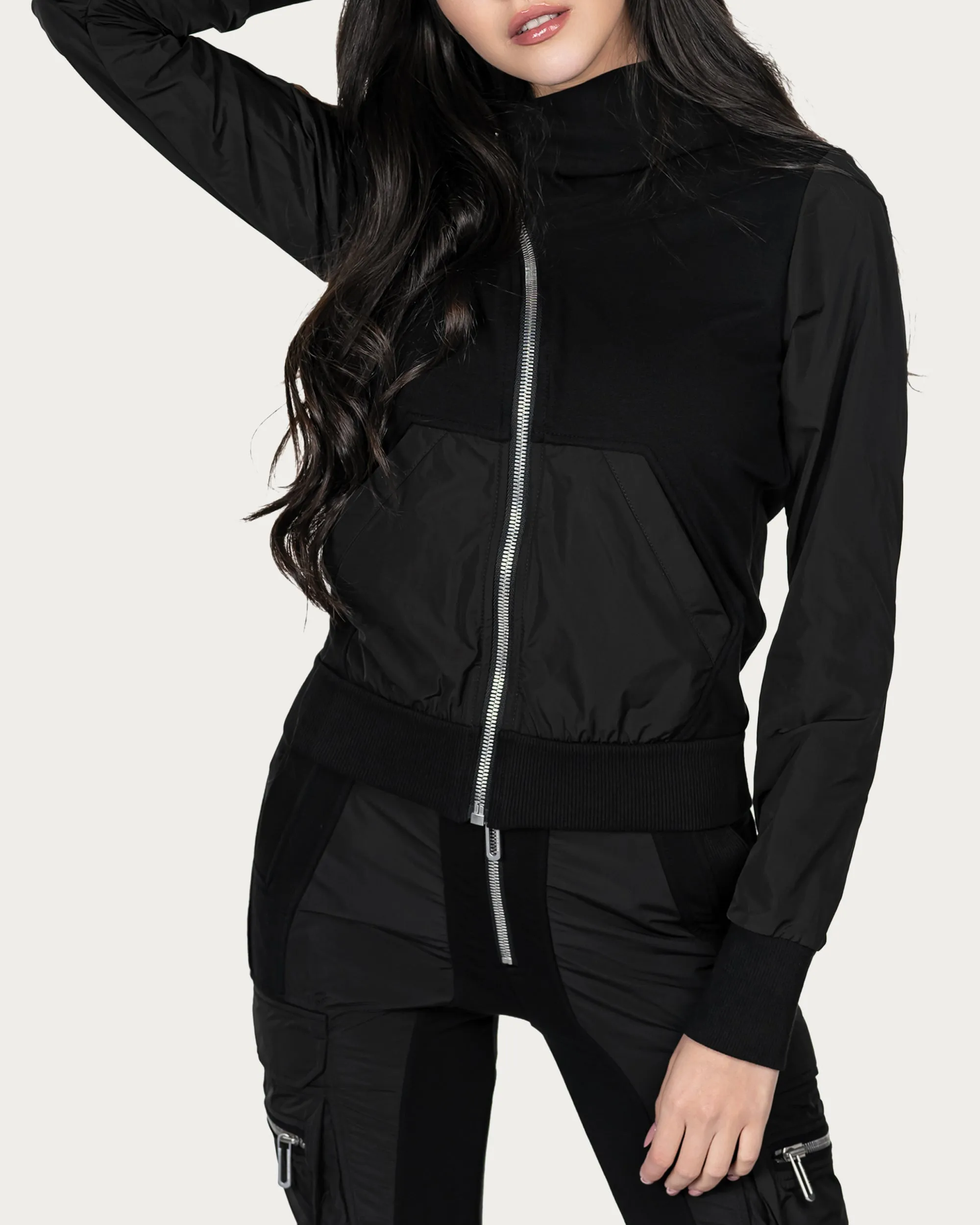 Diagonal zipper hoodie - H23490 sold by Made by Society product image thumbnail 3