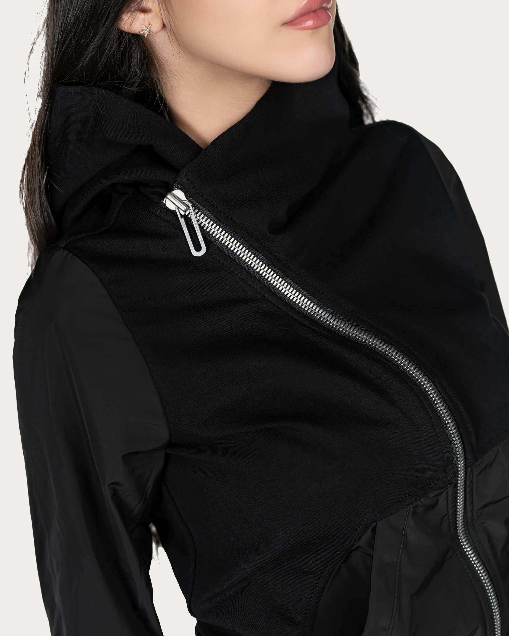 Diagonal zipper hoodie - H23490 sold by Made by Society product image thumbnail 4