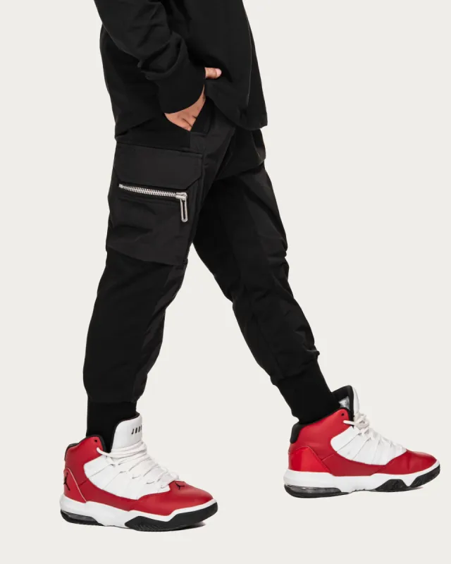 Kith Wrinkle Nylon Chauncey Cargo Pant - Black | Parallel