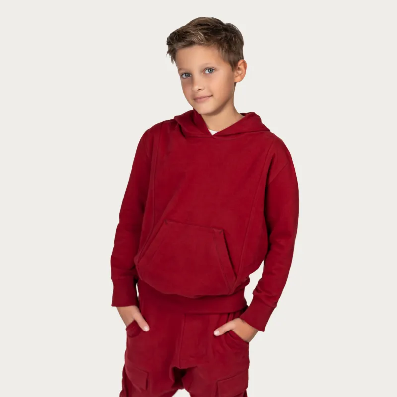 Burgundy hoodie - H32047 sold by Made by Society