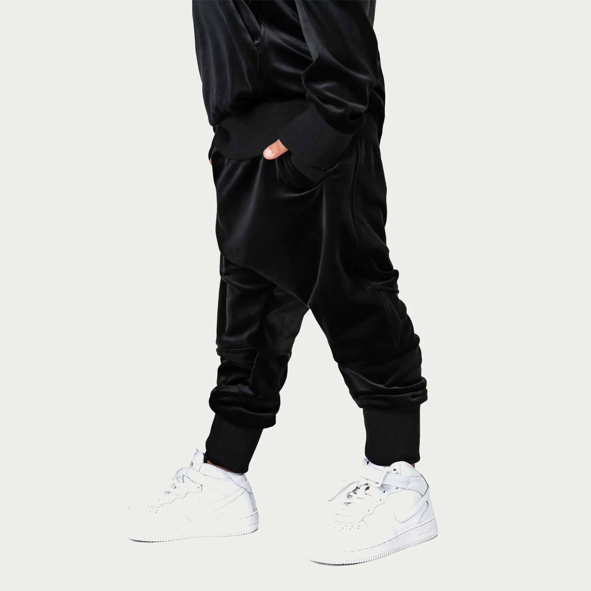 Velvet jogger pants - P32054 sold by Made by Society