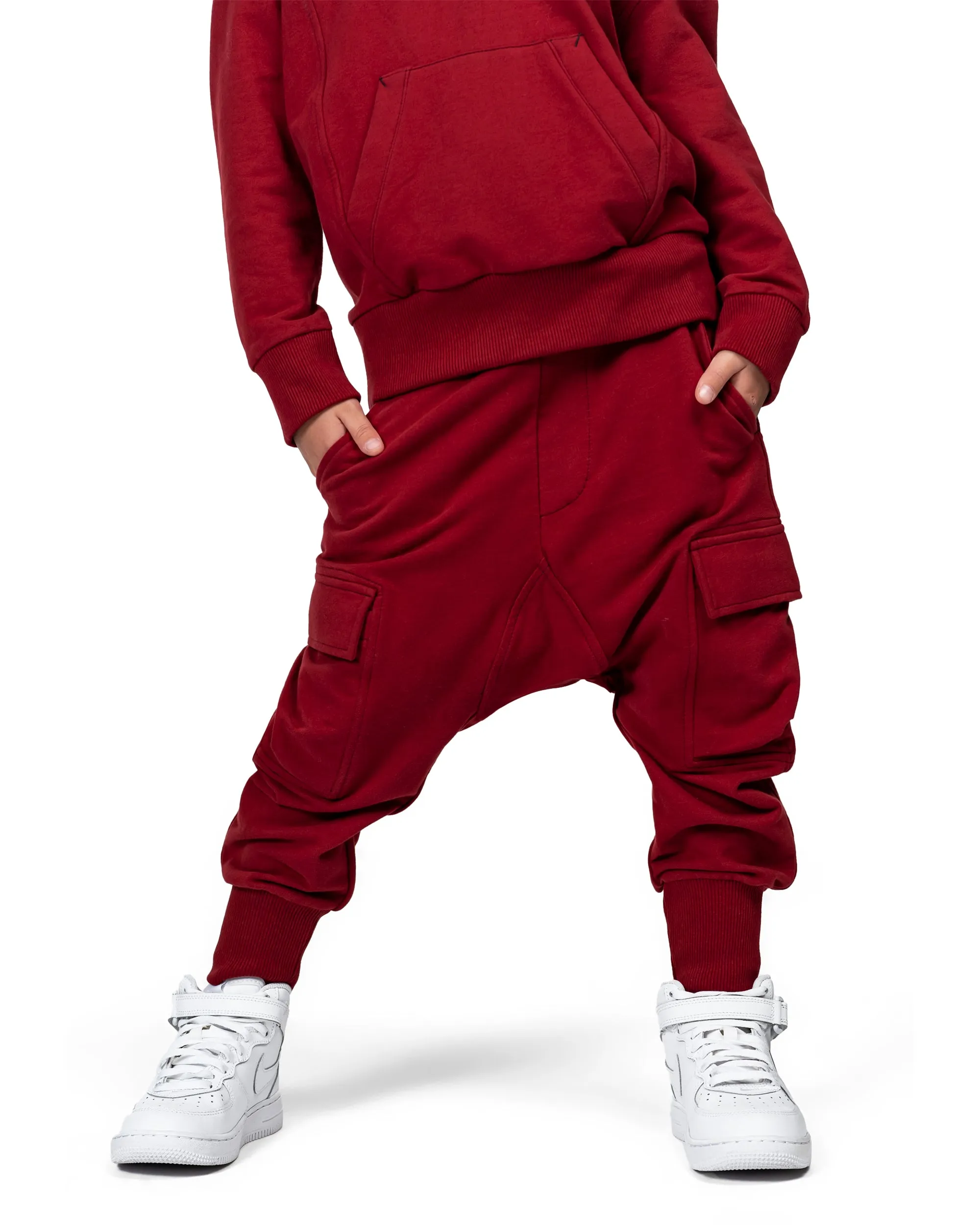 Burgundy cargo pants - P32062 sold by Made by Society