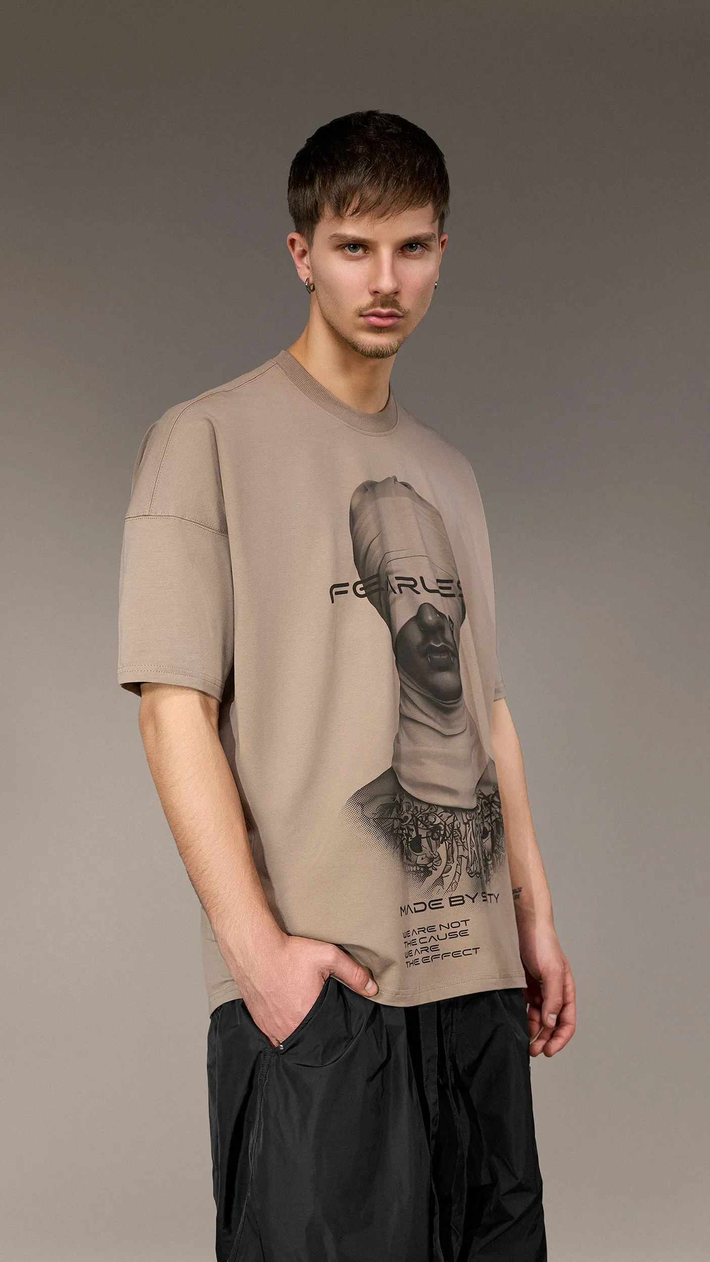 Oversized "Fearless" T-Shirt Made by Society - T15414 sold by Made by Society product image thumbnail 3