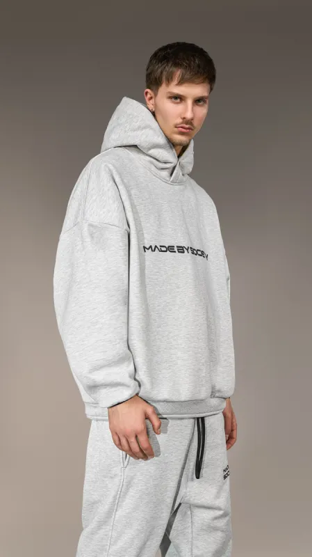 Oversized Grey Hoodie "Made by Society" - H15831 sold by Made by Society