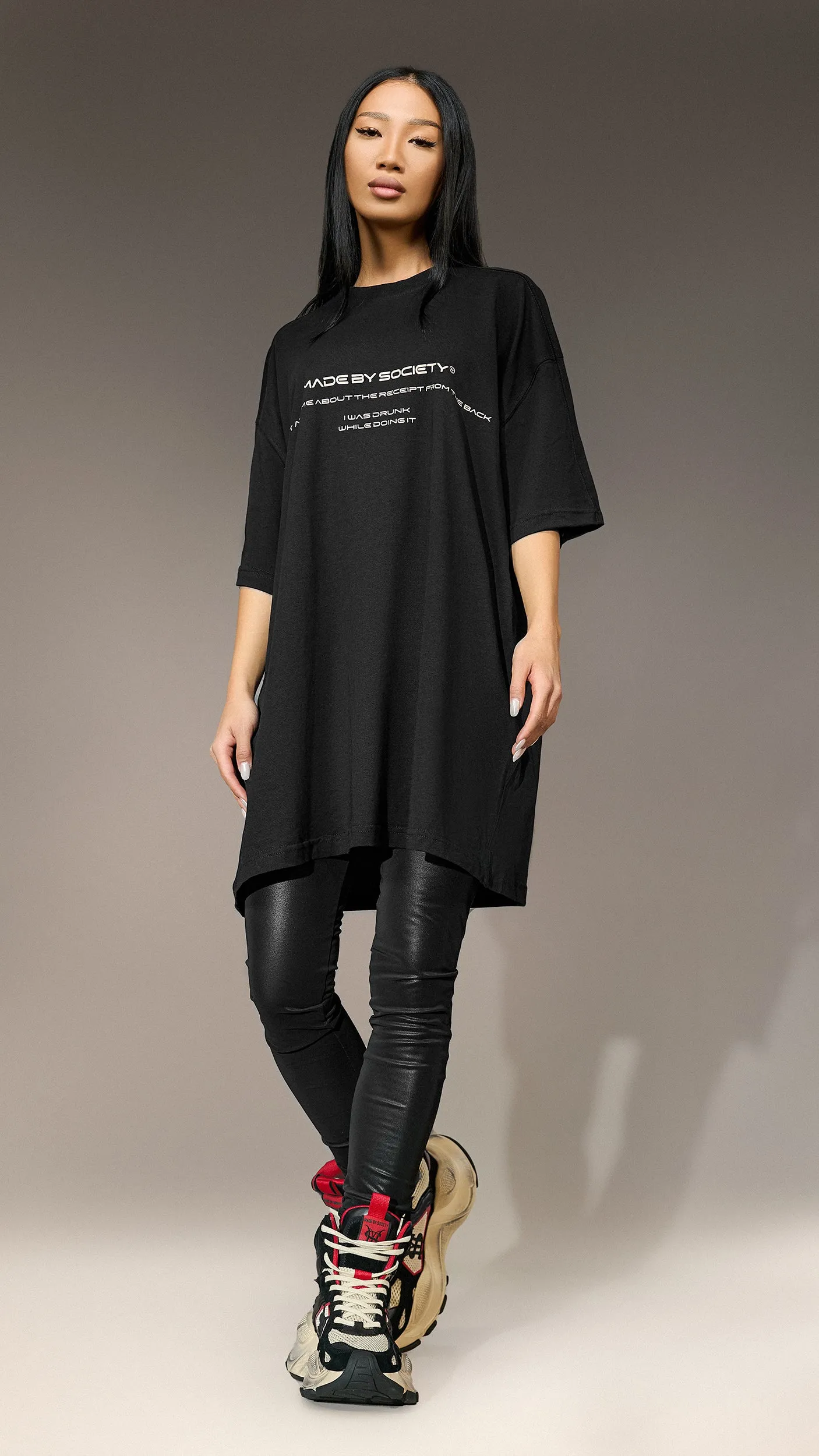 Oversized "Lifestyle Receipt" T-Shirt - T25853 sold by Made by Society product image thumbnail 2