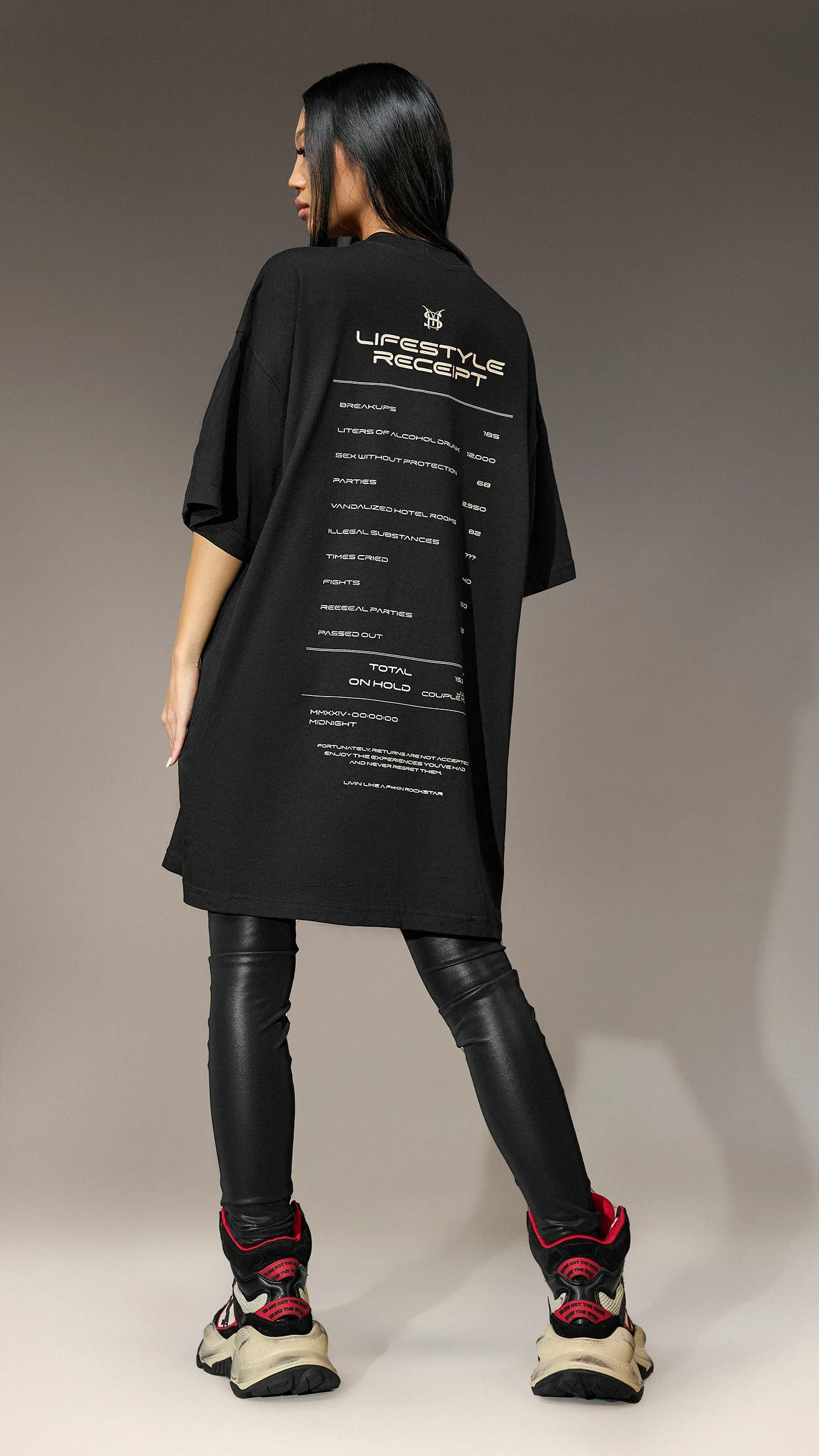 Oversized "Lifestyle Receipt" T-Shirt - T25853 sold by Made by Society