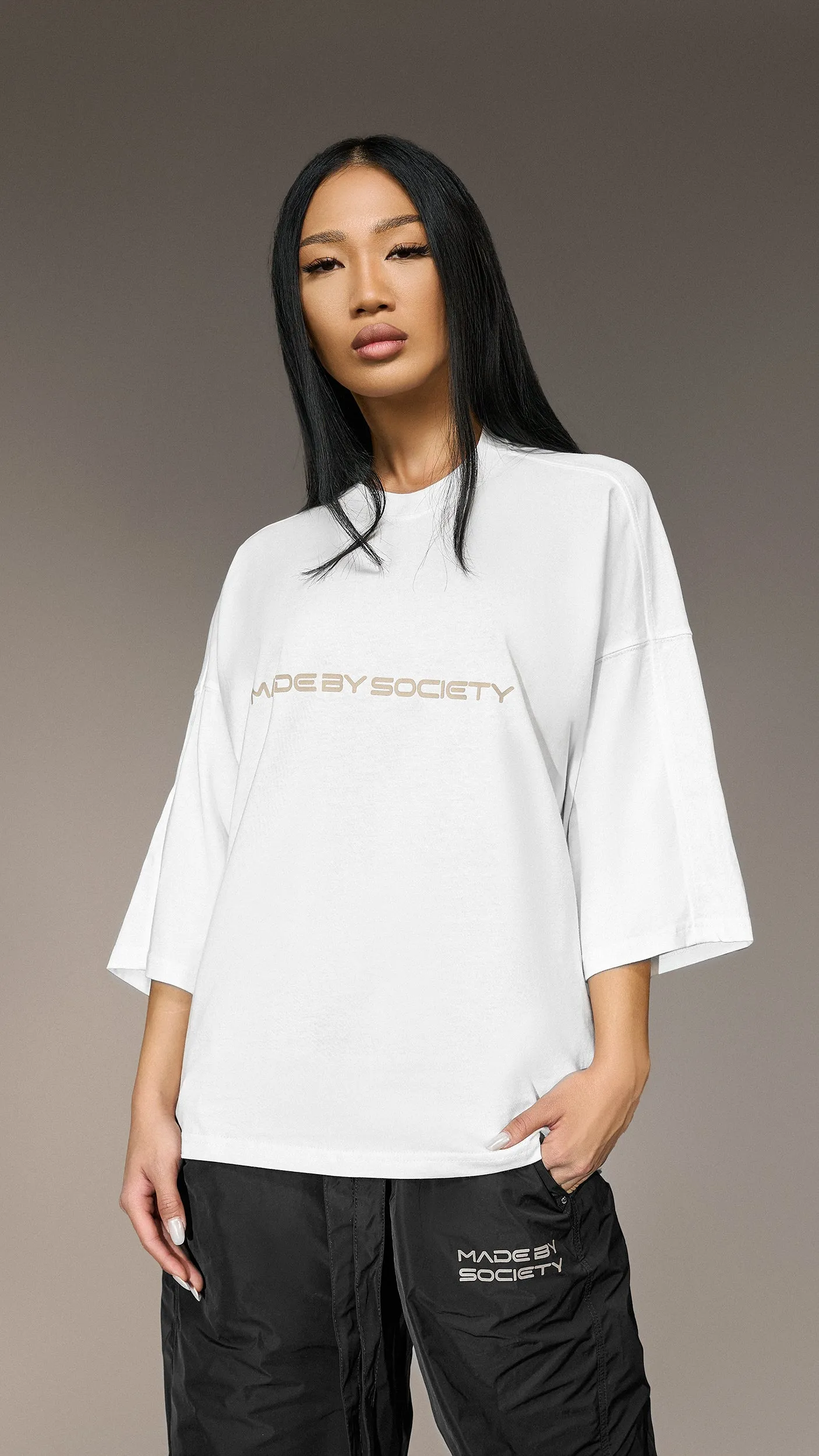 Oversized "Made by Society" T-Shirt - T25844 sold by Made by Society