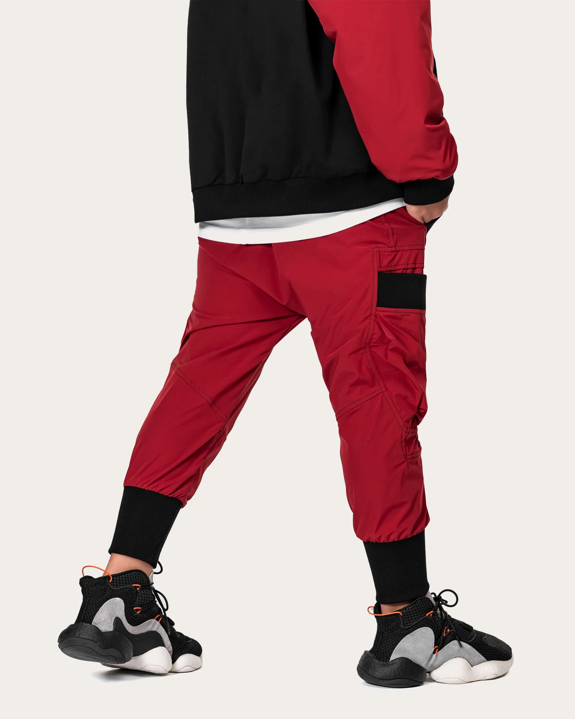 Burgundy Hem Jogger Pants - P32668 sold by Made by Society product image thumbnail 5