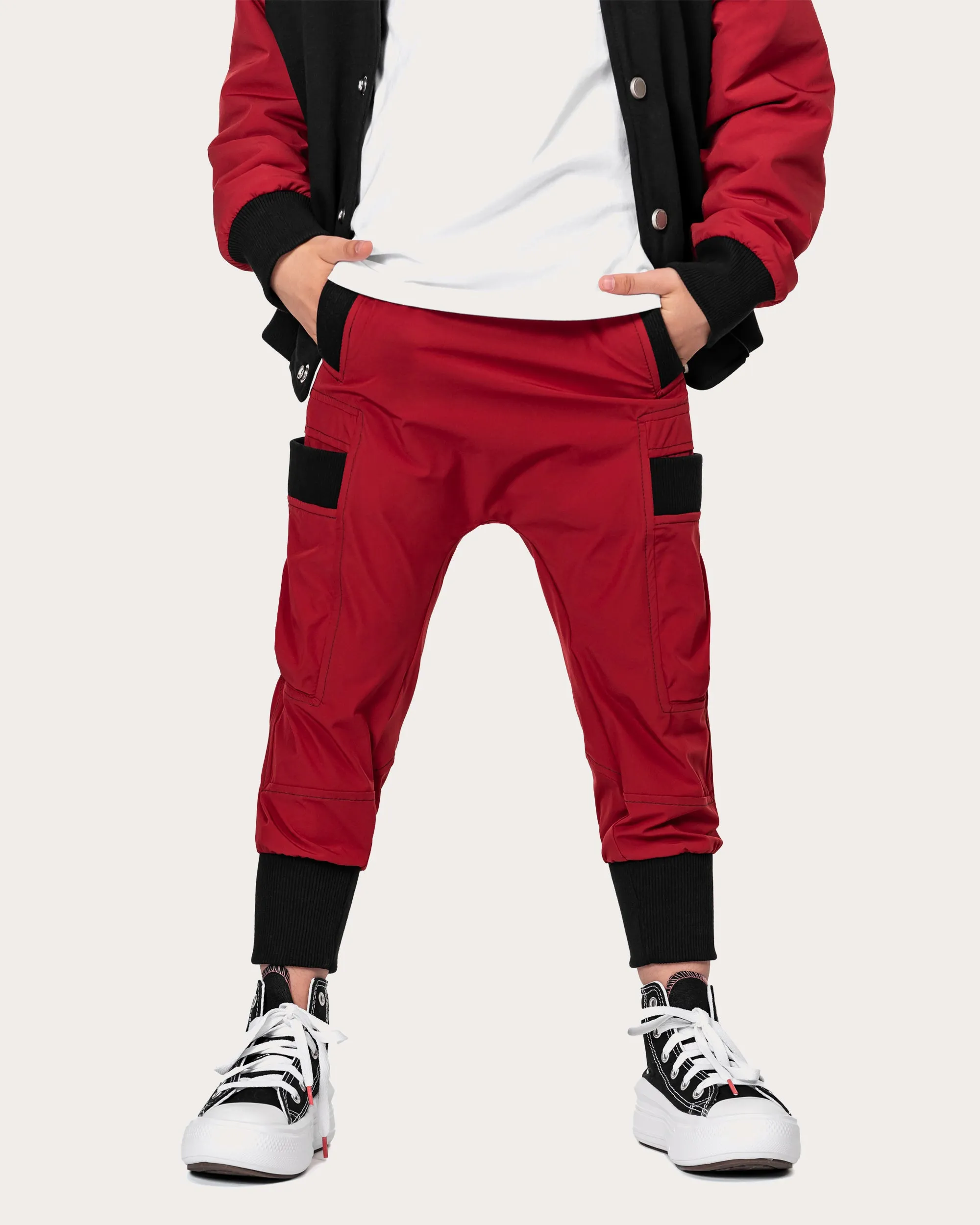 Burgundy Hem Jogger Pants - P32668 sold by Made by Society product image thumbnail 4