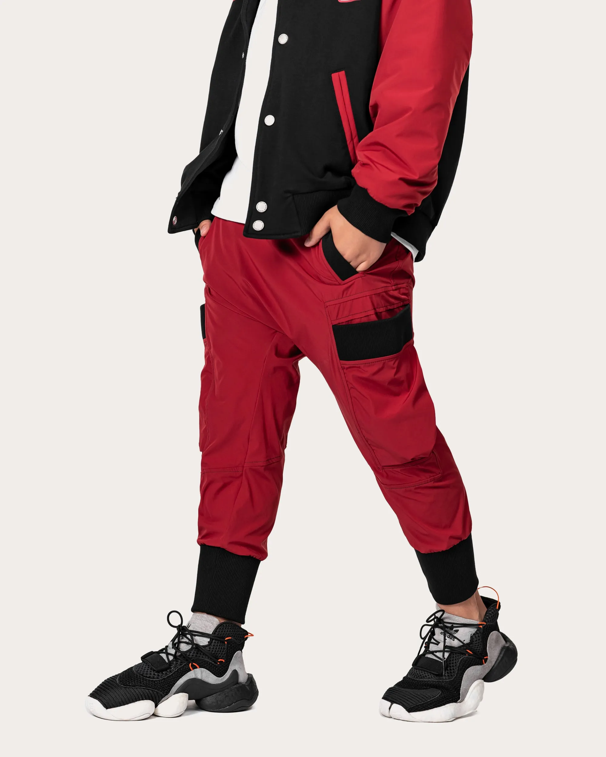 Burgundy Hem Jogger Pants - P32668 sold by Made by Society product image thumbnail 3