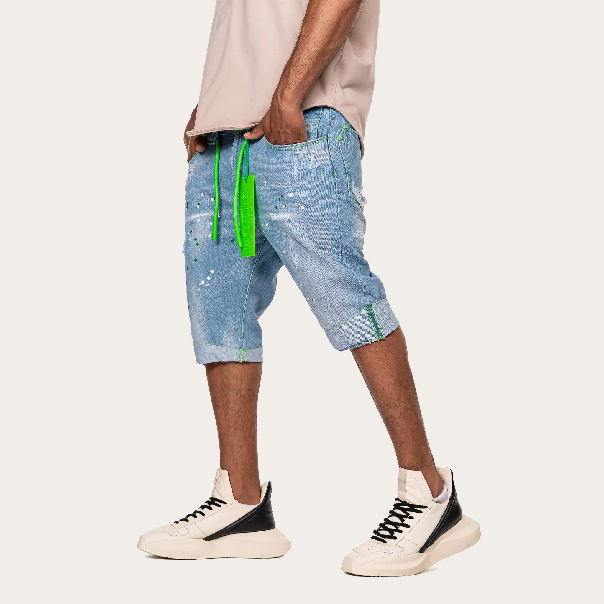 Paint short jeans - B13725 sold by Made by Society