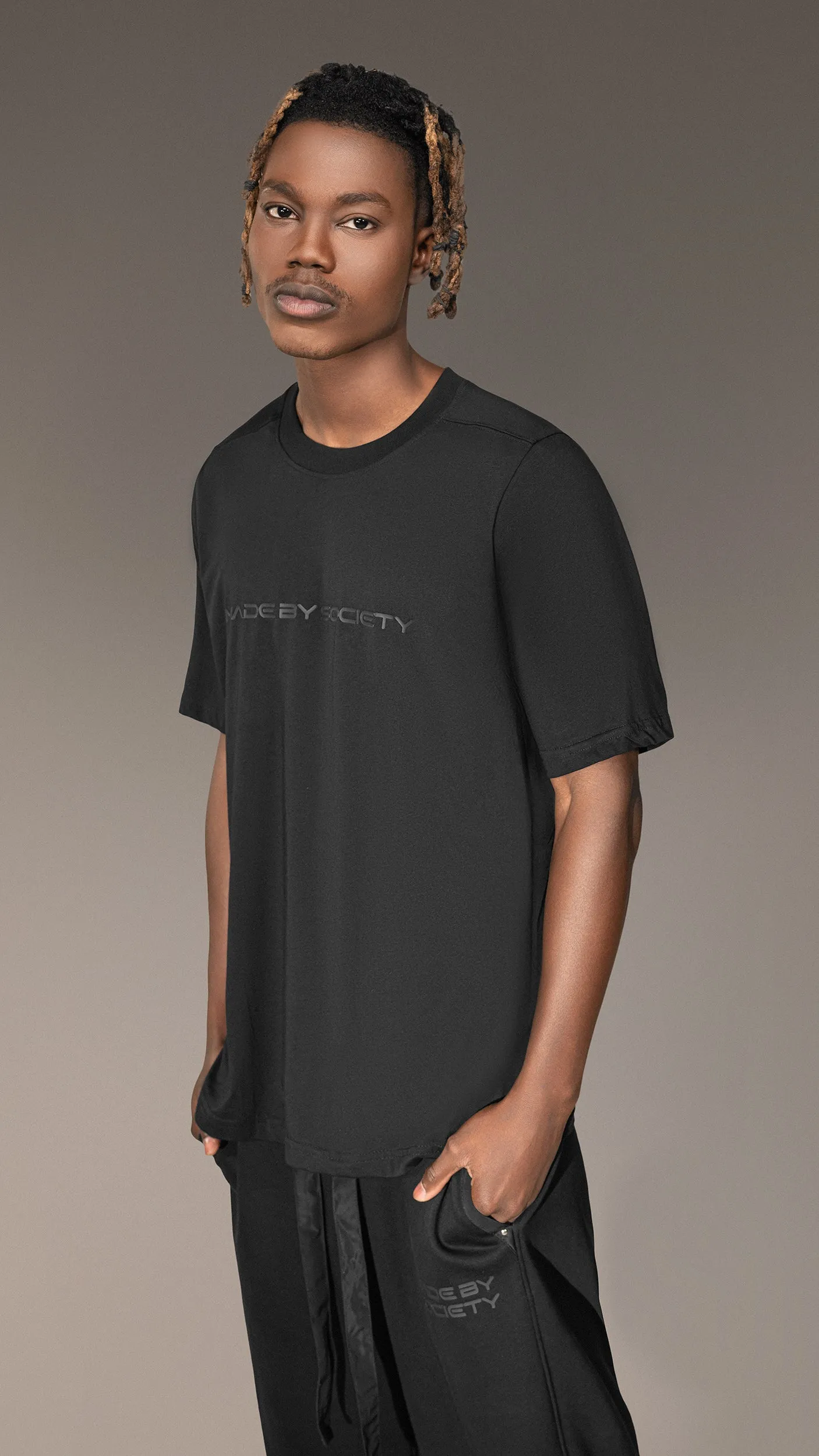 Black T-Shirt "MADE BY SOCIETY" - T15765 sold by Made by Society product image thumbnail 3