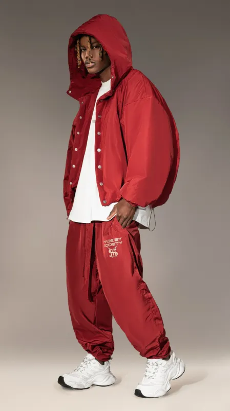 "Made By Society" Burgundy Hooded Jacket - J15715 sold by Made by Society