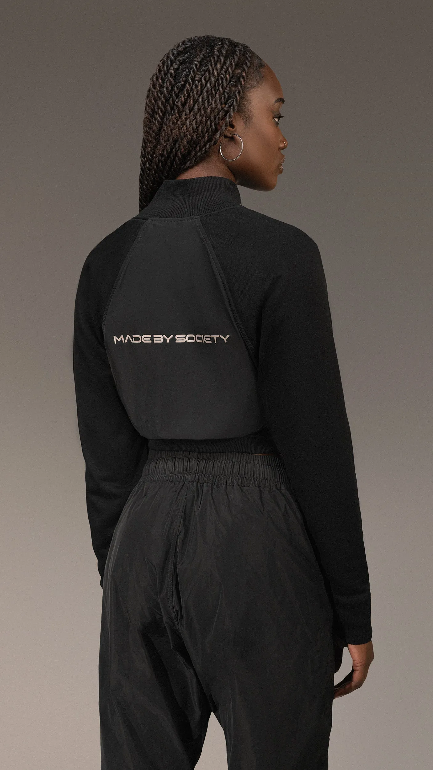 MADE BY SOCIETY Zip Crop Hoodie - H25787 sold by Made by Society product image thumbnail 2