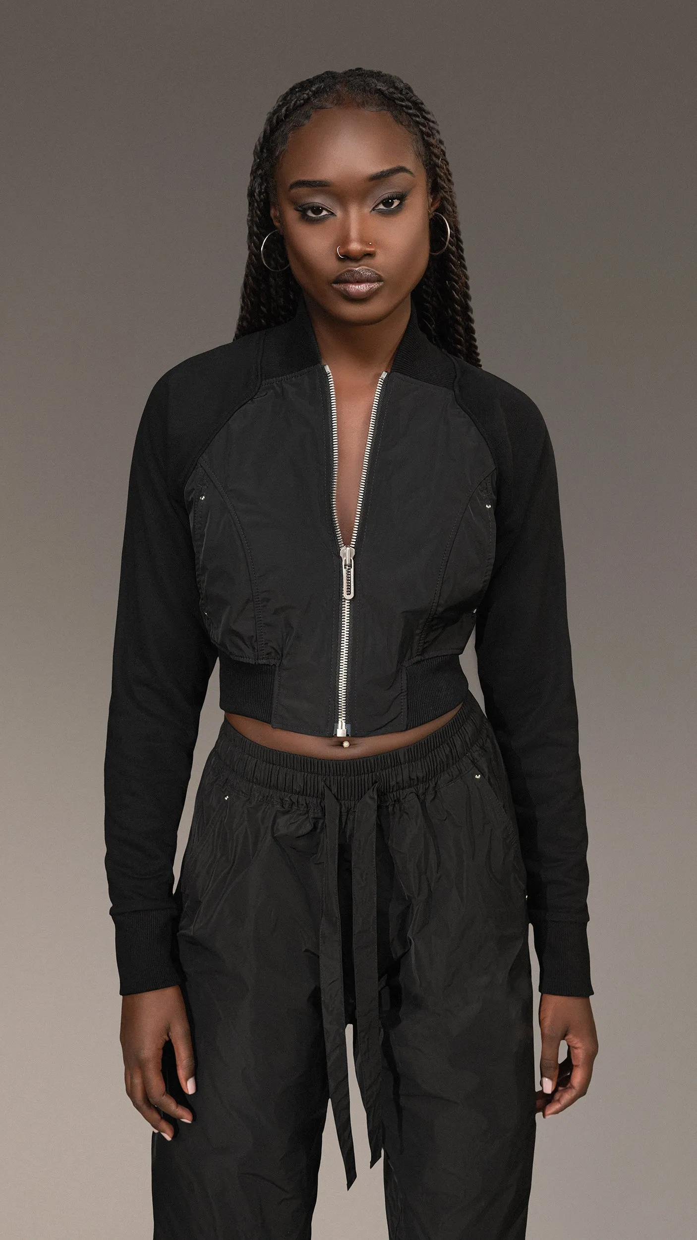 MADE BY SOCIETY Zip Crop Hoodie - H25787 sold by Made by Society product image thumbnail 3